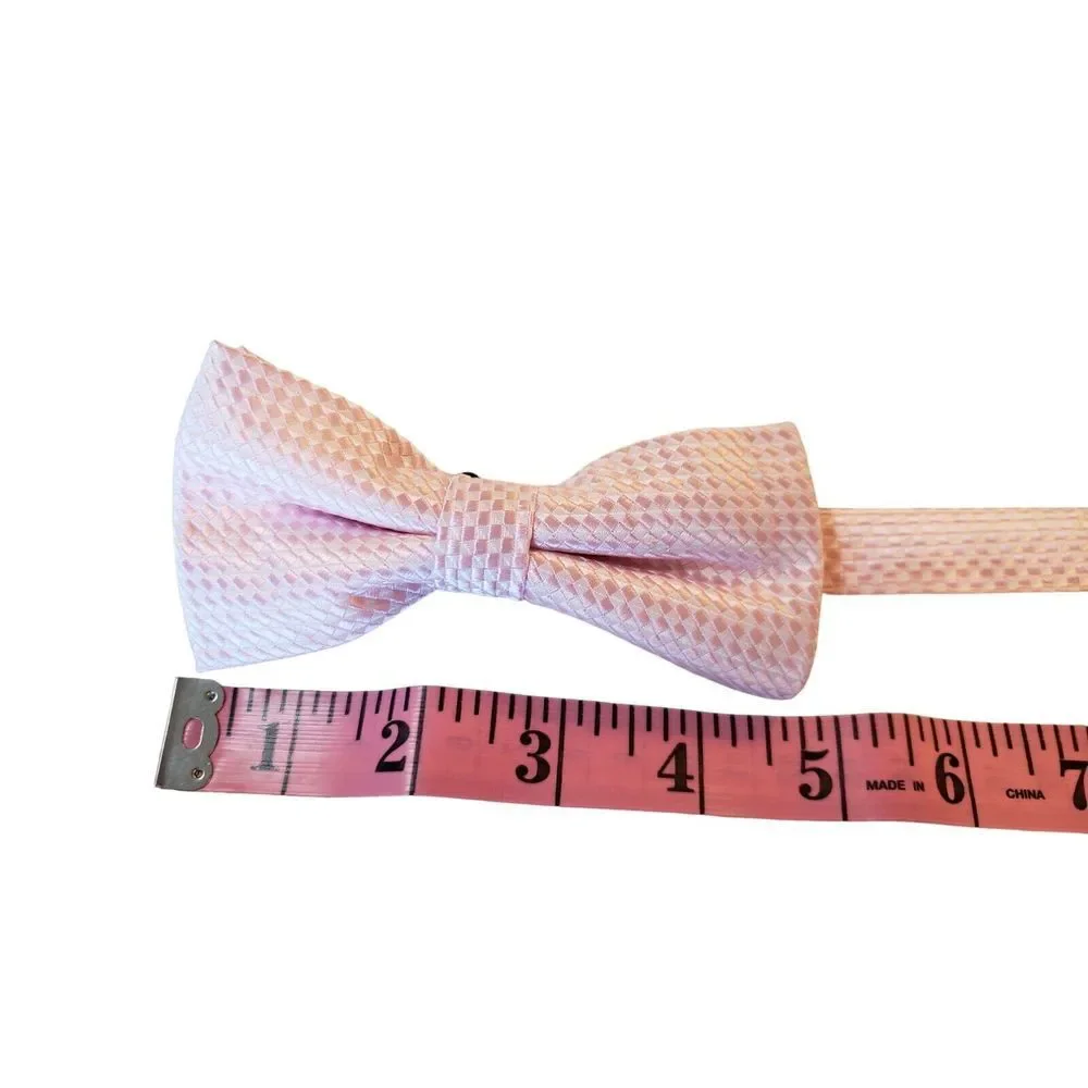 JON VANDYK HOLLAND Mens Pink White Bow Tie New Handmade Sophisticated Preppy‎